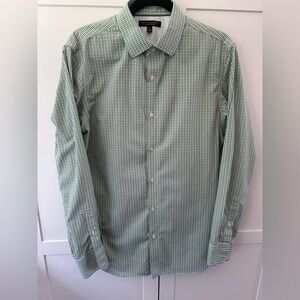 Banana Republic Shirt Men Green Long Sleeve Button Up Slim Fit Non Iron Cotton